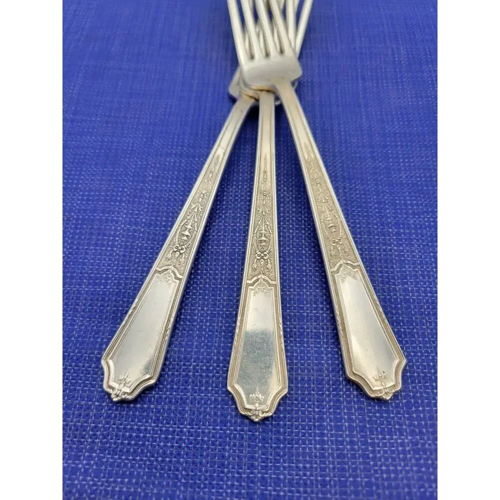 1847 Rogers Bros Ancestral Silverplate IS Set of 3 Dinner Fork Discontinued
